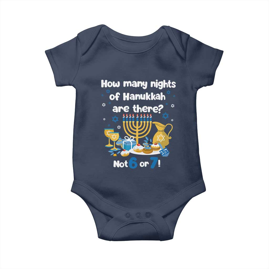 Funny 67 Hanukkah Baby Onesie How Many Nights Of Hanukkah Are There Not 6 or 7 - Wonder Print Shop