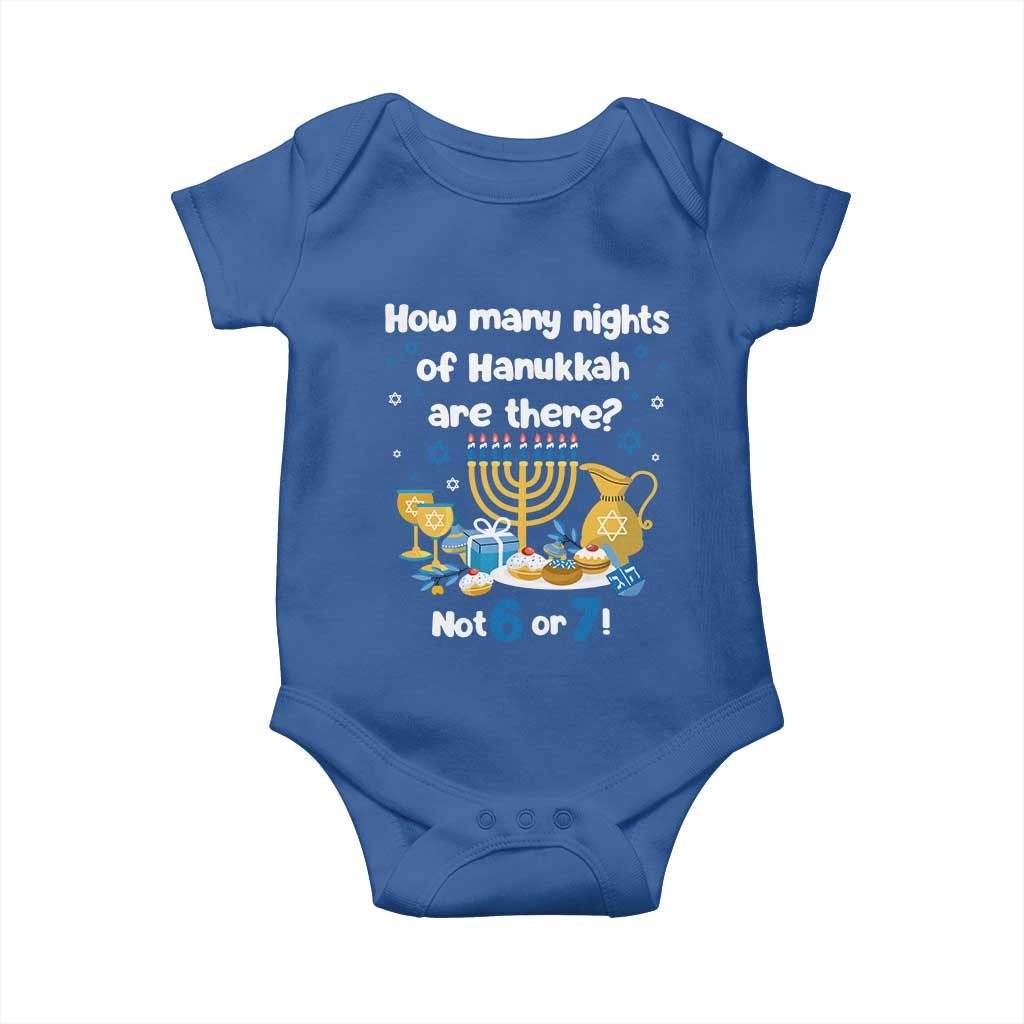 Funny 67 Hanukkah Baby Onesie How Many Nights Of Hanukkah Are There Not 6 or 7 - Wonder Print Shop