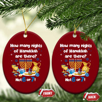 Funny 67 Hanukkah Ceramic Ornament How Many Nights Of Hanukkah Are There Not 6 or 7 - Wonder Print Shop