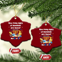 Funny 67 Hanukkah Ceramic Ornament How Many Nights Of Hanukkah Are There Not 6 or 7 - Wonder Print Shop