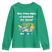Funny 67 Hanukkah Youth Sweatshirt How Many Nights Of Hanukkah Are There Not 6 or 7 - Wonder Print Shop