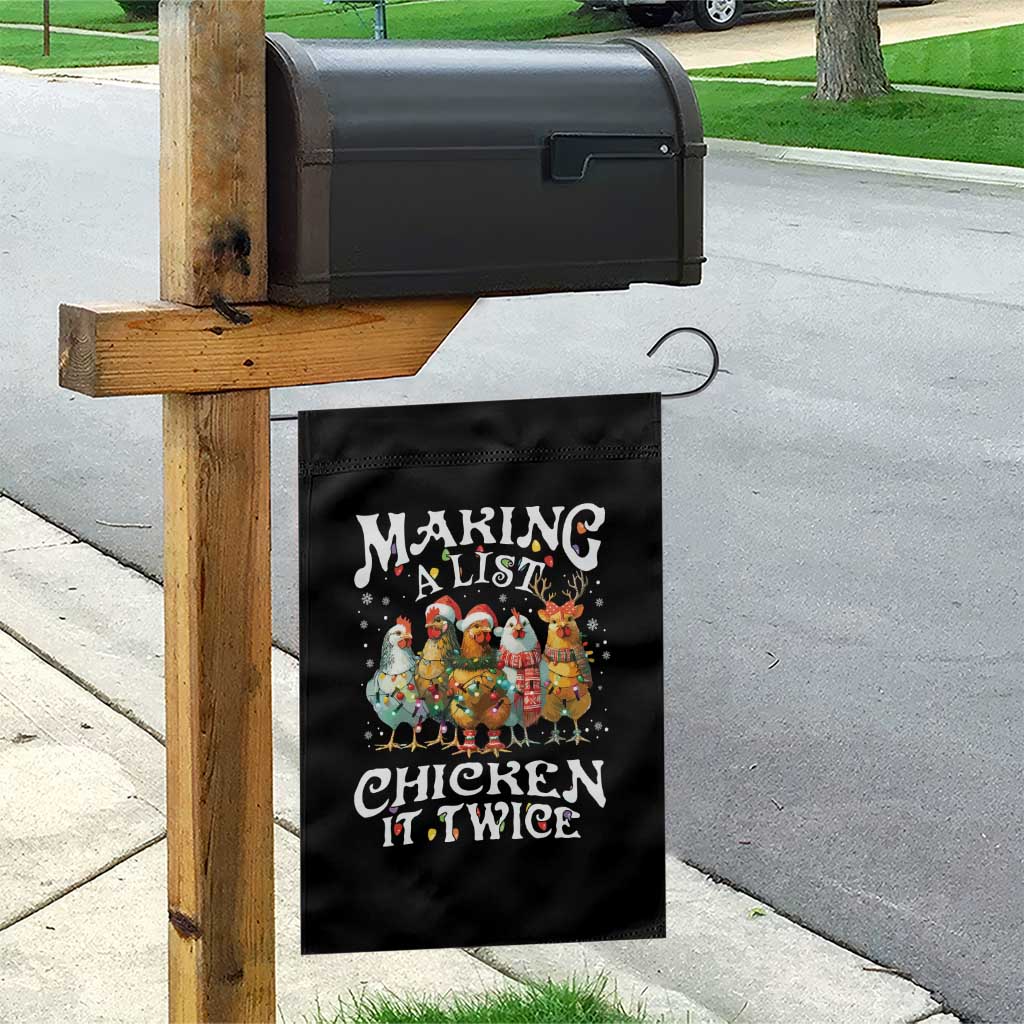 Making A List Chicken It Twice Garden Flag Funny Christmas Chicken - Wonder Print Shop