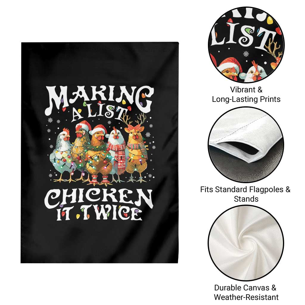 Making A List Chicken It Twice Garden Flag Funny Christmas Chicken - Wonder Print Shop