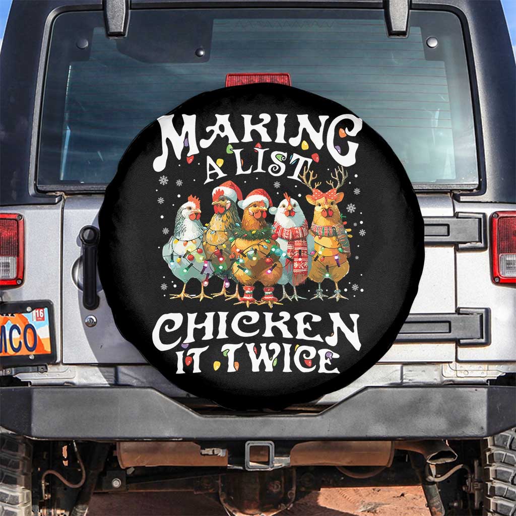 Making A List Chicken It Twice Spare Tire Cover Funny Christmas Chicken - Wonder Print Shop