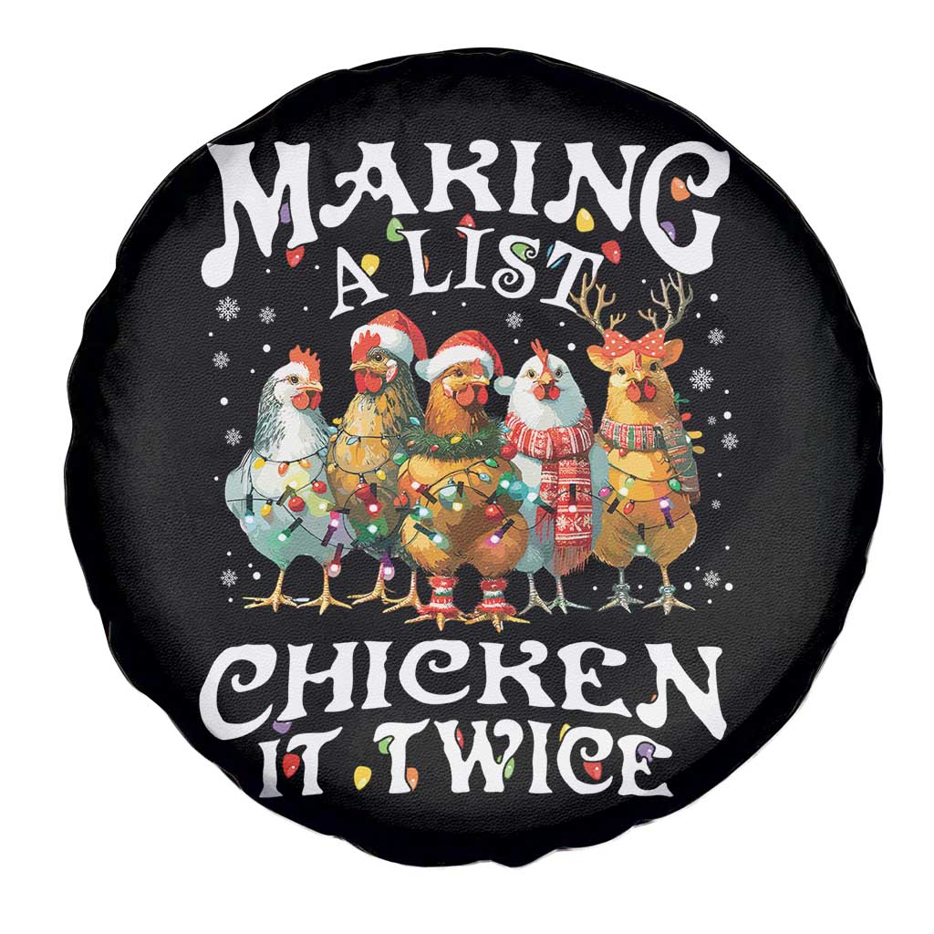 Making A List Chicken It Twice Spare Tire Cover Funny Christmas Chicken - Wonder Print Shop