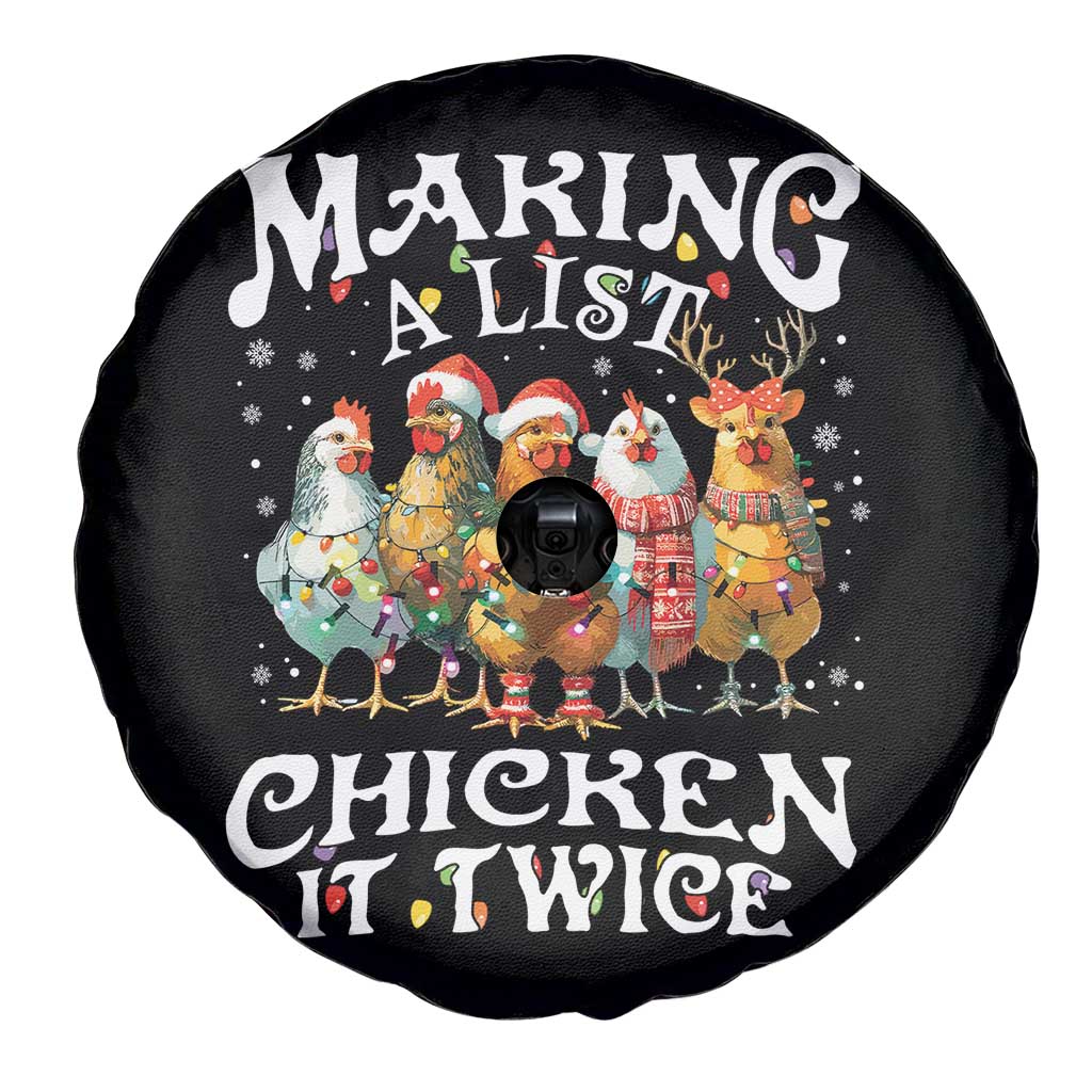 Making A List Chicken It Twice Spare Tire Cover Funny Christmas Chicken - Wonder Print Shop