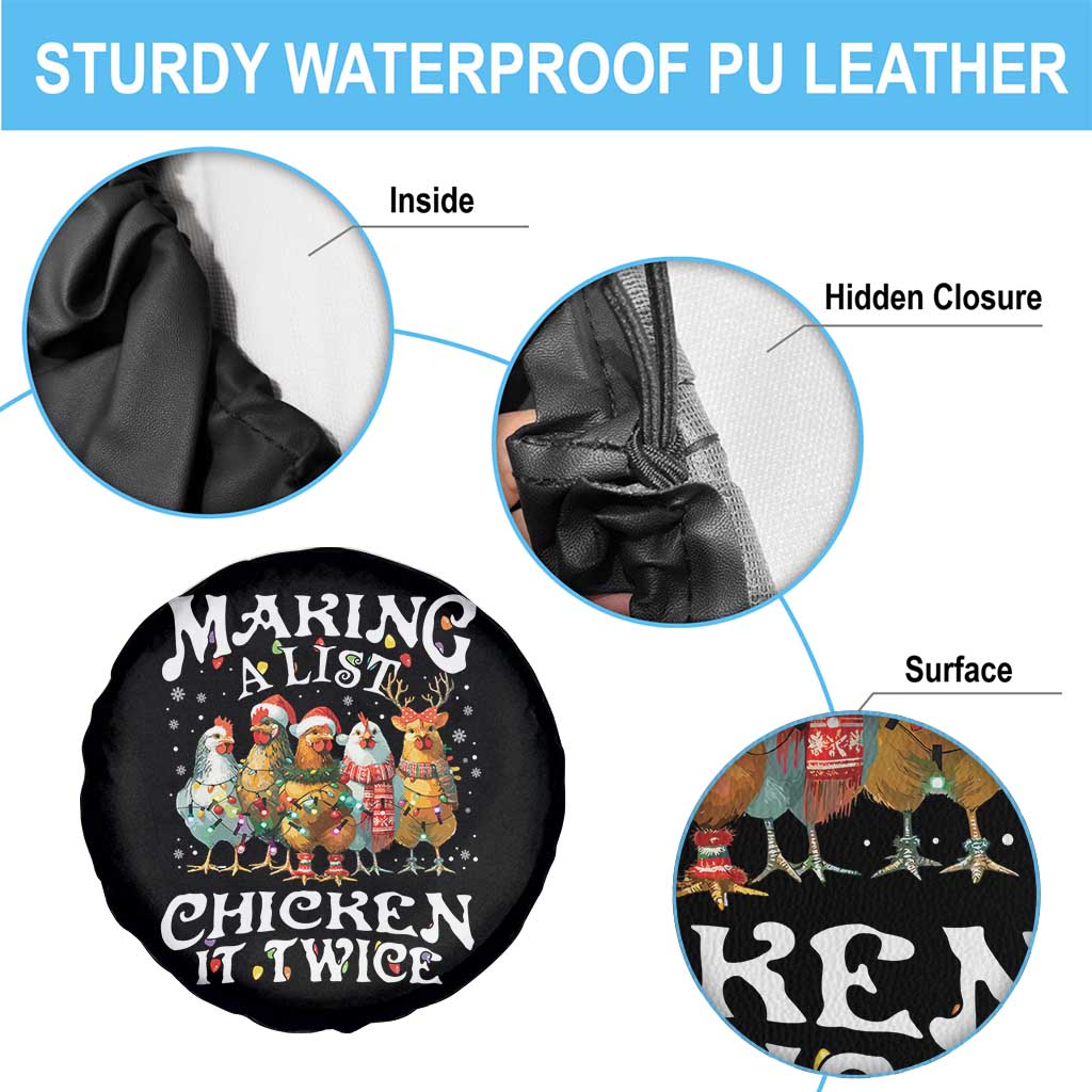 Making A List Chicken It Twice Spare Tire Cover Funny Christmas Chicken - Wonder Print Shop