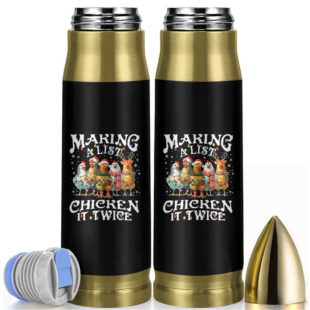 Making A List Chicken It Twice Bullet Tumbler Funny Christmas Chicken - Wonder Print Shop