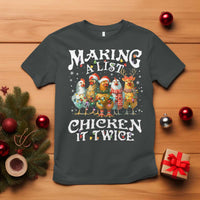 Making A List Chicken It Twice T Shirt Funny Christmas Chicken - Wonder Print Shop