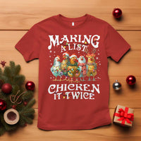 Making A List Chicken It Twice T Shirt Funny Christmas Chicken - Wonder Print Shop