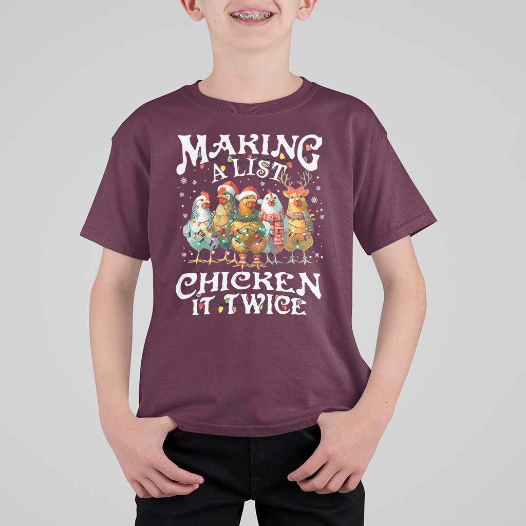 Making A List Chicken It Twice T Shirt For Kid Funny Christmas Chicken - Wonder Print Shop