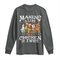 Making A List Chicken It Twice Long Sleeve Shirt Funny Christmas Chicken - Wonder Print Shop
