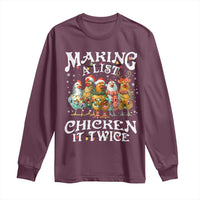 Making A List Chicken It Twice Long Sleeve Shirt Funny Christmas Chicken - Wonder Print Shop