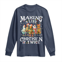 Making A List Chicken It Twice Long Sleeve Shirt Funny Christmas Chicken - Wonder Print Shop