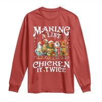 Making A List Chicken It Twice Long Sleeve Shirt Funny Christmas Chicken - Wonder Print Shop