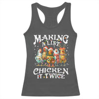 Making A List Chicken It Twice Racerback Tank Top Funny Christmas Chicken - Wonder Print Shop