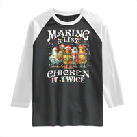 Making A List Chicken It Twice Raglan Shirt Funny Christmas Chicken - Wonder Print Shop