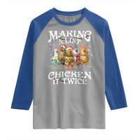 Making A List Chicken It Twice Raglan Shirt Funny Christmas Chicken - Wonder Print Shop