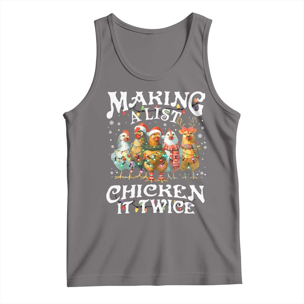 Making A List Chicken It Twice Tank Top Funny Christmas Chicken - Wonder Print Shop
