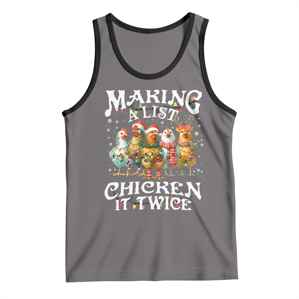 Making A List Chicken It Twice Tank Top Funny Christmas Chicken - Wonder Print Shop