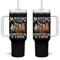 Making A List Chicken It Twice Tumbler With Handle Funny Christmas Chicken - Wonder Print Shop