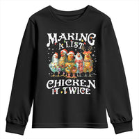 Making A List Chicken It Twice Youth Sweatshirt Funny Christmas Chicken - Wonder Print Shop