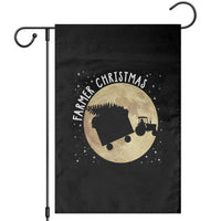 Funny Farmer Christmas Garden Flag Xmas Santa Farm Tractor Moon - Wonder Print Shop
