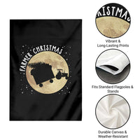 Funny Farmer Christmas Garden Flag Xmas Santa Farm Tractor Moon - Wonder Print Shop
