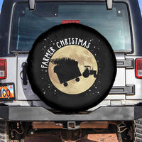 Funny Farmer Christmas Spare Tire Cover Xmas Santa Farm Tractor Moon - Wonder Print Shop