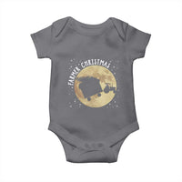 Funny Farmer Christmas Baby Onesie Xmas Santa Farm Tractor Moon - Wonder Print Shop
