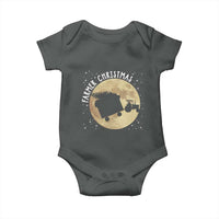 Funny Farmer Christmas Baby Onesie Xmas Santa Farm Tractor Moon - Wonder Print Shop