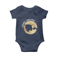 Funny Farmer Christmas Baby Onesie Xmas Santa Farm Tractor Moon - Wonder Print Shop