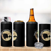 Funny Farmer Christmas 4 in 1 Can Cooler Tumbler Xmas Santa Farm Tractor Moon - Wonder Print Shop