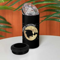 Funny Farmer Christmas 4 in 1 Can Cooler Tumbler Xmas Santa Farm Tractor Moon - Wonder Print Shop