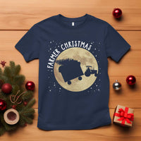 Funny Farmer Christmas T Shirt Xmas Santa Farm Tractor Moon - Wonder Print Shop