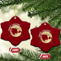 Funny Farmer Christmas Ceramic Ornament Xmas Santa Farm Tractor Moon - Wonder Print Shop
