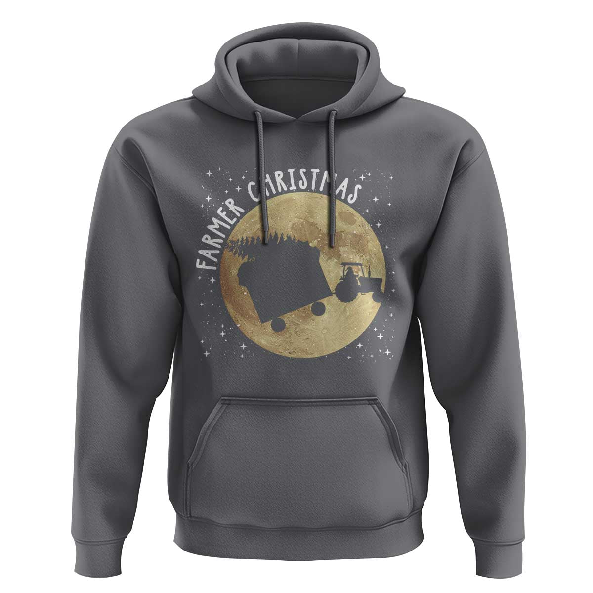Funny Farmer Christmas Hoodie Xmas Santa Farm Tractor Moon - Wonder Print Shop