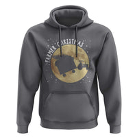 Funny Farmer Christmas Hoodie Xmas Santa Farm Tractor Moon - Wonder Print Shop