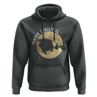 Funny Farmer Christmas Hoodie Xmas Santa Farm Tractor Moon - Wonder Print Shop