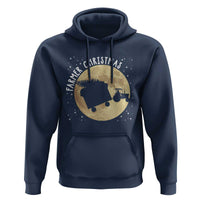 Funny Farmer Christmas Hoodie Xmas Santa Farm Tractor Moon - Wonder Print Shop
