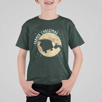 Funny Farmer Christmas T Shirt For Kid Xmas Santa Farm Tractor Moon - Wonder Print Shop