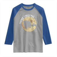 Funny Farmer Christmas Raglan Shirt Xmas Santa Farm Tractor Moon - Wonder Print Shop