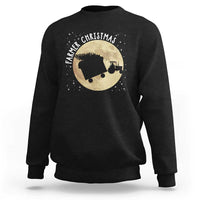 Funny Farmer Christmas Sweatshirt Xmas Santa Farm Tractor Moon - Wonder Print Shop