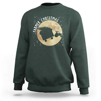 Funny Farmer Christmas Sweatshirt Xmas Santa Farm Tractor Moon - Wonder Print Shop