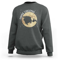 Funny Farmer Christmas Sweatshirt Xmas Santa Farm Tractor Moon - Wonder Print Shop