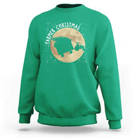 Funny Farmer Christmas Sweatshirt Xmas Santa Farm Tractor Moon - Wonder Print Shop