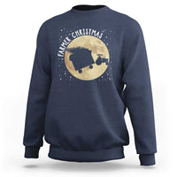 Funny Farmer Christmas Sweatshirt Xmas Santa Farm Tractor Moon - Wonder Print Shop