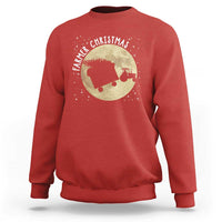 Funny Farmer Christmas Sweatshirt Xmas Santa Farm Tractor Moon - Wonder Print Shop
