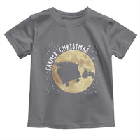 Funny Farmer Christmas Toddler T Shirt Xmas Santa Farm Tractor Moon - Wonder Print Shop