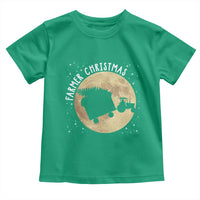 Funny Farmer Christmas Toddler T Shirt Xmas Santa Farm Tractor Moon - Wonder Print Shop